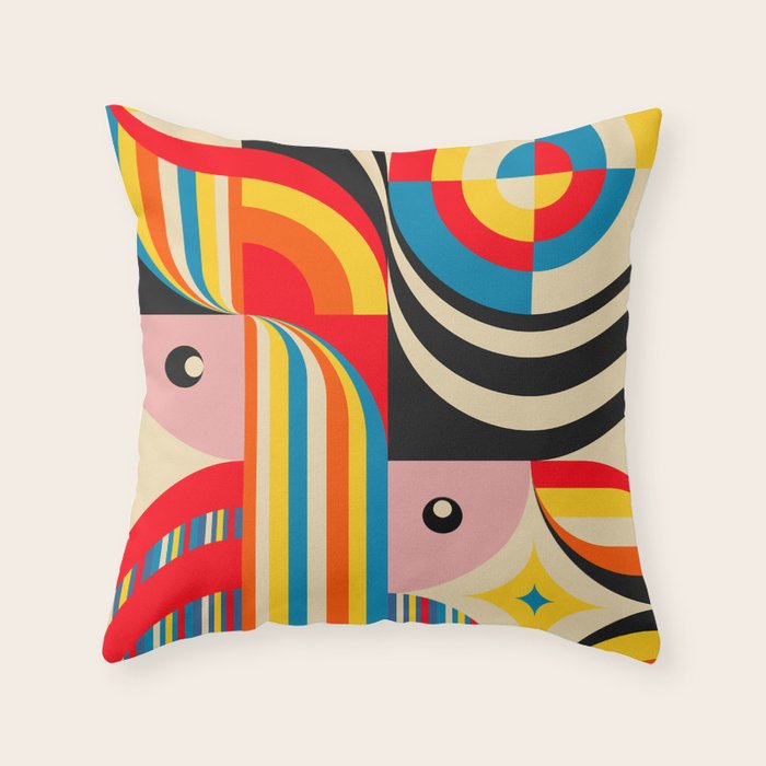 Folk Art Abstract Figuratives Throw Pillow Gallery Image 6