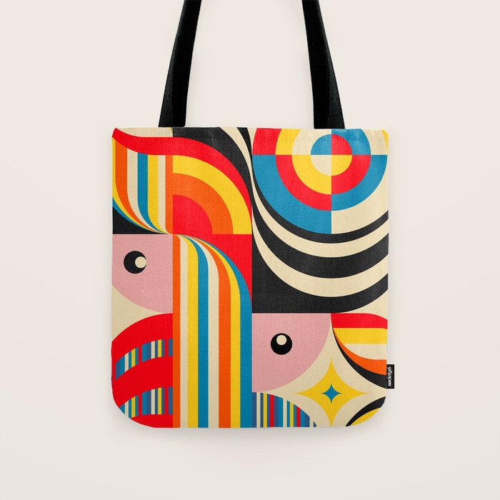 Folk Art Abstract Figuratives Tote Bag Gallery Image 1