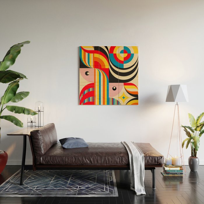 Folk Art Abstract Figuratives Wood Wall Art Gallery Image 2