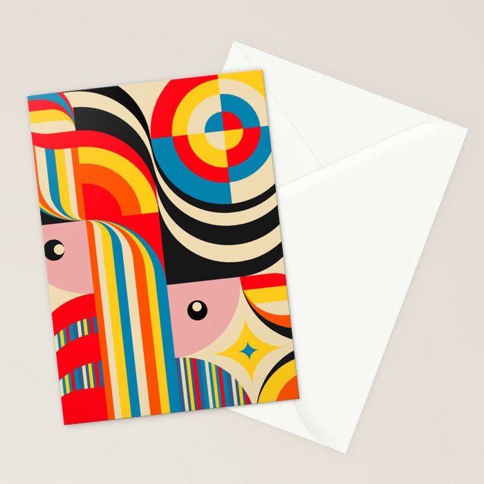 Folk Art Abstract Figuratives Stationery Card Gallery Image 2