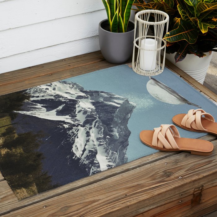 Sifted Summit II - Snow Sugar on Mountain Peak Outdoor Rug Gallery Image 2