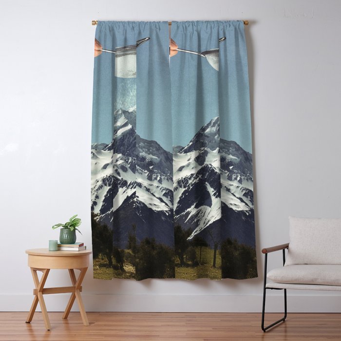 Sifted Summit II - Snow Sugar on Mountain Peak Window Curtain Gallery Image 5
