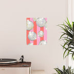 Striped Party Disco Ball Pink Poster Gallery Image 2