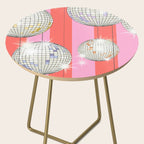 Striped Party Disco Ball Pink Side Table Gallery Image 2