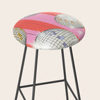 Striped Party Disco Ball Pink Stool Gallery Image 2