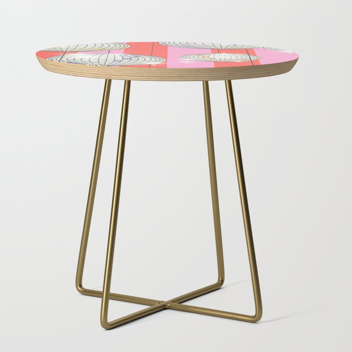 Striped Party Disco Ball Pink Side Table Gallery Image 1