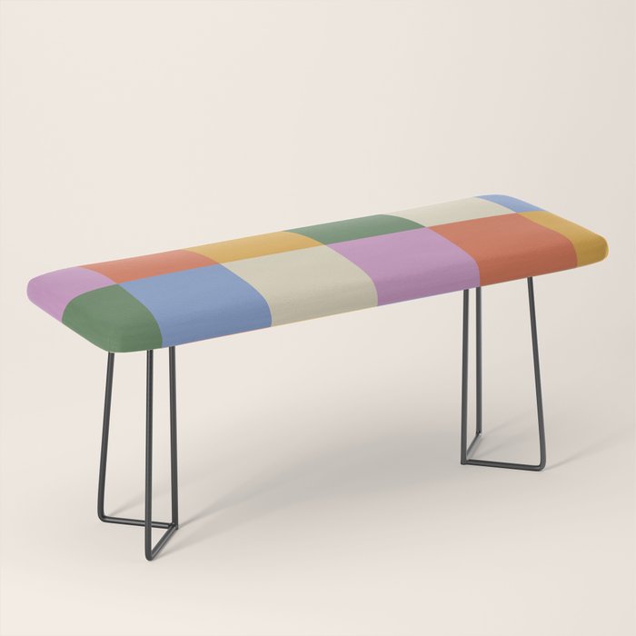 Bold Colorful Checks Pattern - Large XXXVII Bench Gallery Image 1