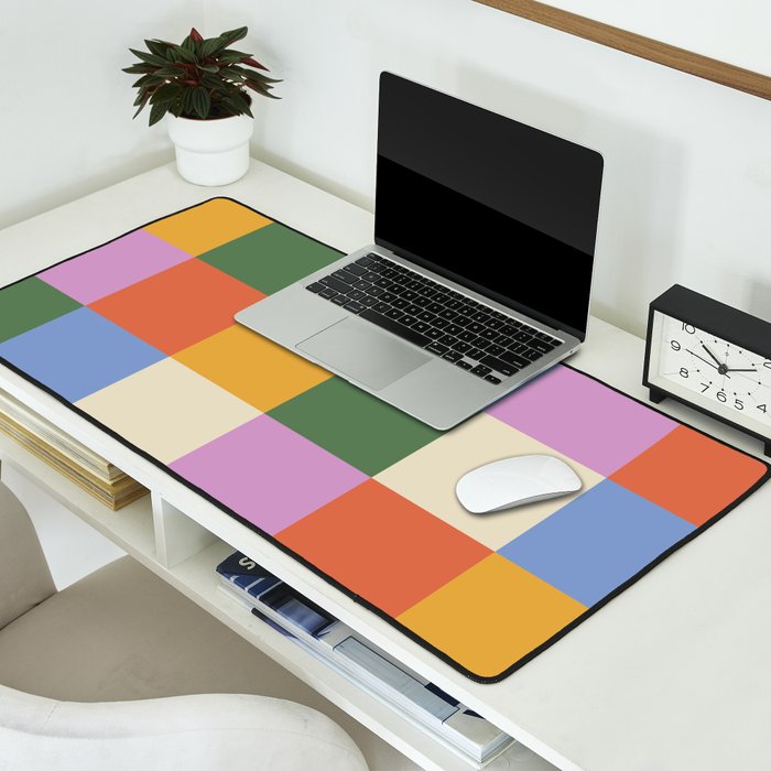 Bold Colorful Checks Pattern - Large XXXVII Desk Mat Gallery Image 2