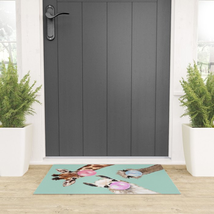Bubble Gum Gang in Green Welcome Mat Gallery Image 3