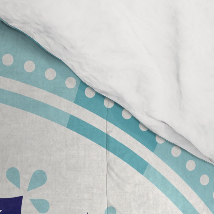DÃ­a de Muertos â¢ Mexican Sugar Skull - Baby Blue Palette Comforter Gallery Image 4