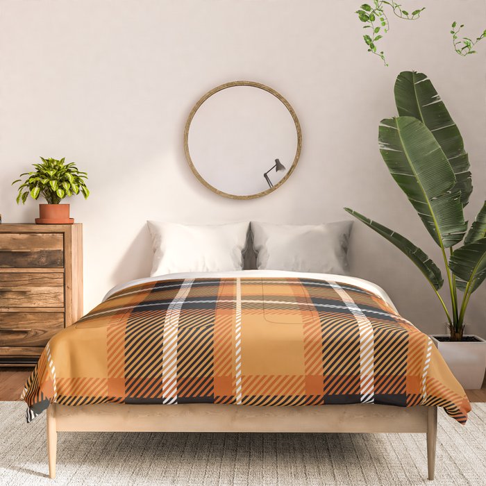 Orange + Black Plaid Comforter Gallery Image 3