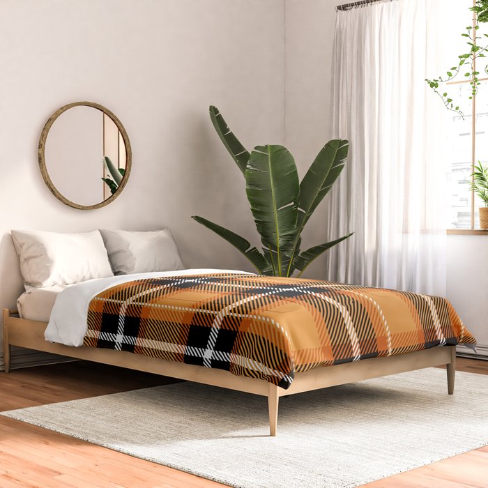 Orange + Black Plaid Comforter Gallery Image 2