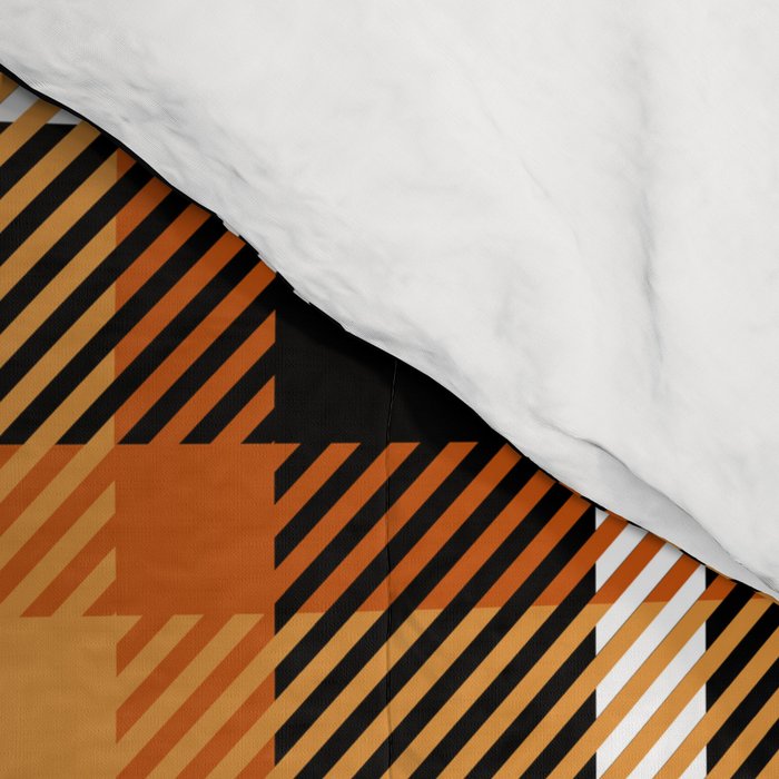 Orange + Black Plaid Comforter Gallery Image 4