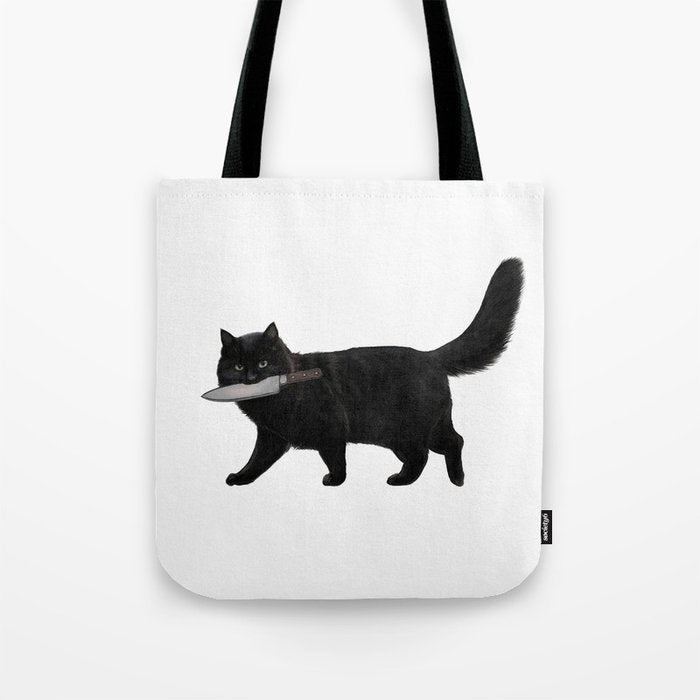 Knife Cat Tote Bag Gallery Image 1