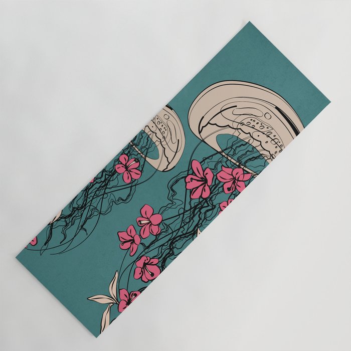Floral Jellyfishes 1 Yoga Mat Gallery Image 1