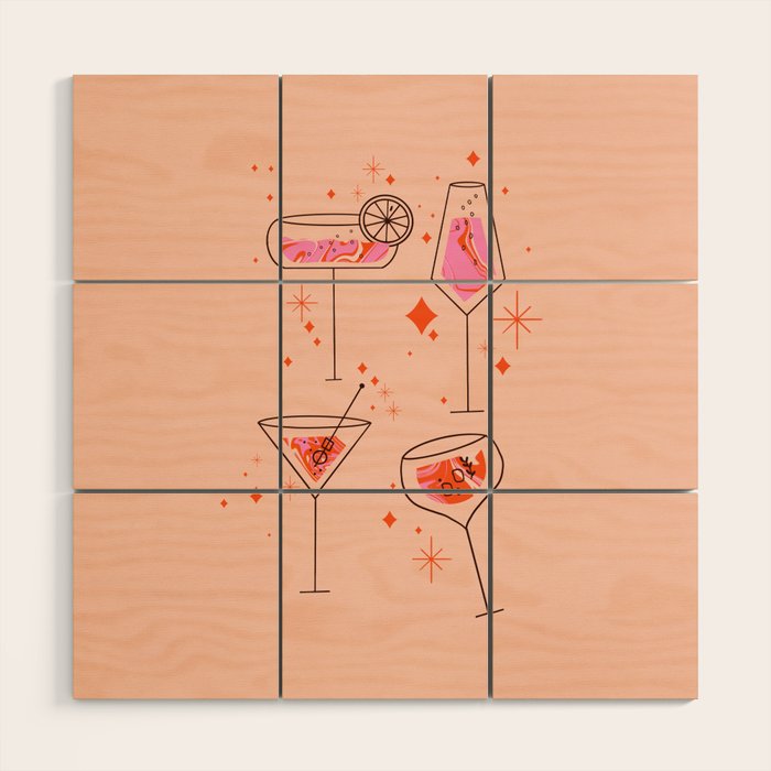 Itâs cocktails time Wood Wall Art Gallery Image 1