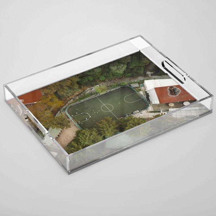Aerial view of soccer field in Mexico City Acrylic Tray Gallery Image 1