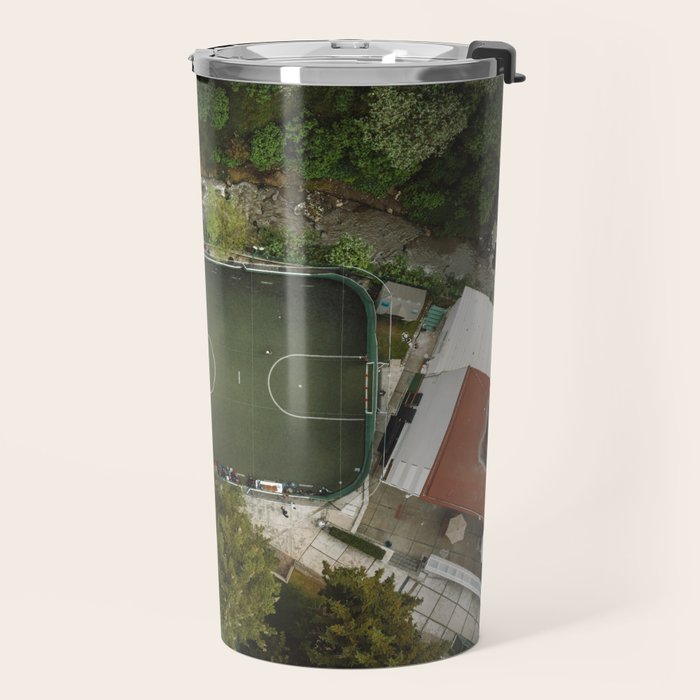 Aerial view of soccer field in Mexico City Travel Mug Gallery Image 2