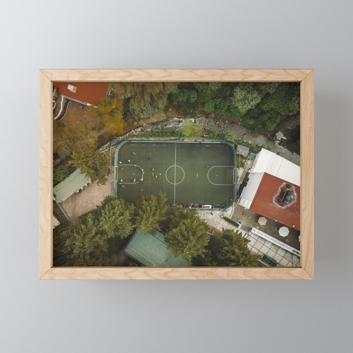 Aerial view of soccer field in Mexico City Mini Art Print Gallery Image 1