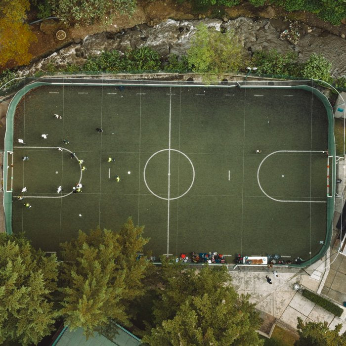 Aerial view of soccer field in Mexico City Coffee Mug Gallery Image 2