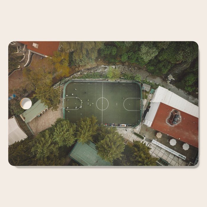 Aerial view of soccer field in Mexico City Cutting Board Gallery Image 1