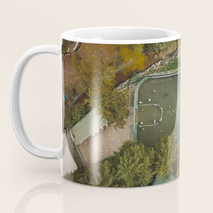 Aerial view of soccer field in Mexico City Coffee Mug Gallery Image 3