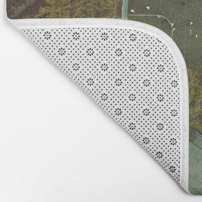 Aerial view of soccer field in Mexico City Bath Mat Gallery Image 2