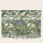 Tropical Heron Bird Rainforest Illustration Wall Hanging Gallery Image 1