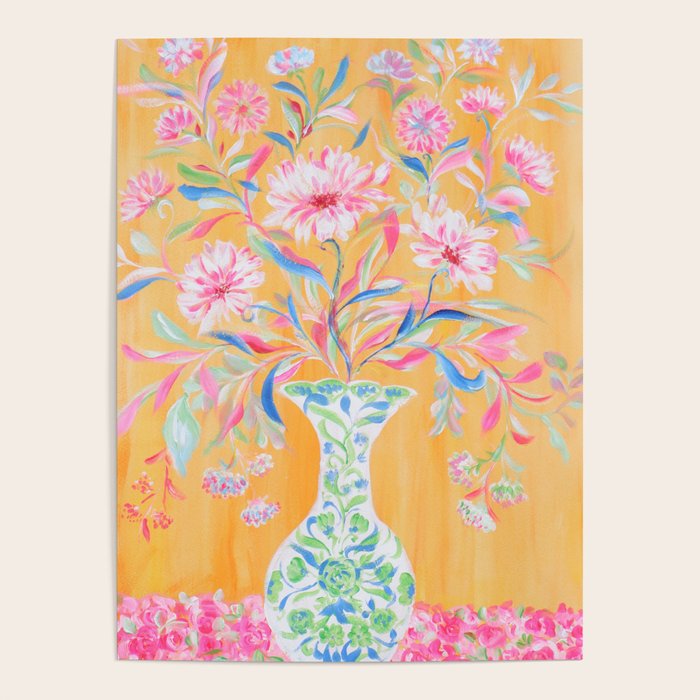 yellow vase flower  Poster
