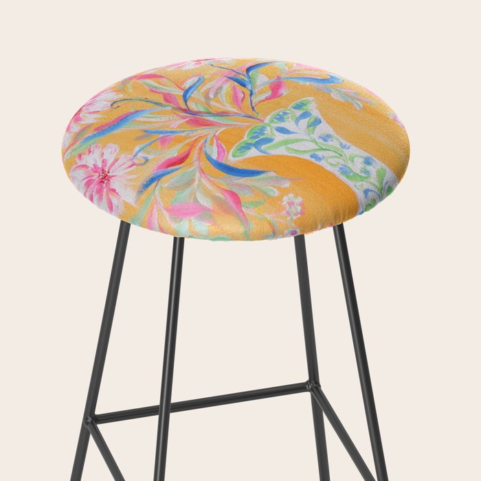 yellow vase flower  Stool Gallery Image 2