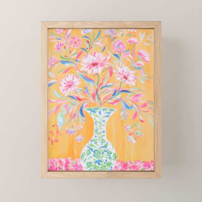 yellow vase flower  Mini Art Print Gallery Image 1