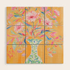yellow vase flower  Wood Wall Art Gallery Image 1