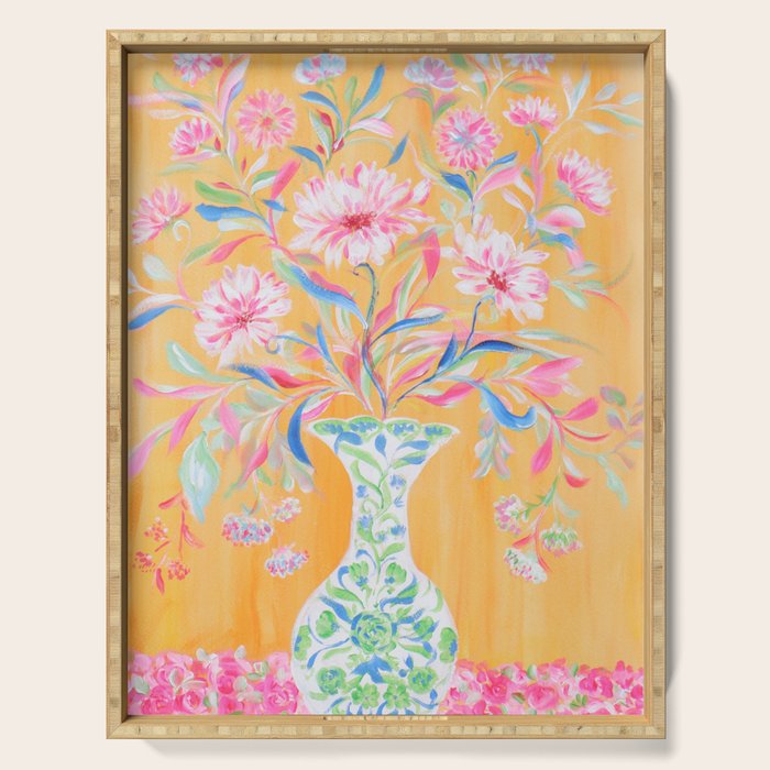 yellow vase flower  Serving Tray Gallery Image 1