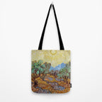 Olive Trees with Yellow Sky and Sun by Vincent Van Gogh Tote Bag Gallery Image 2