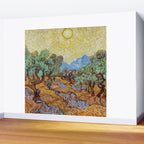 Olive Trees with Yellow Sky and Sun by Vincent Van Gogh Wall Mural Gallery Image 2