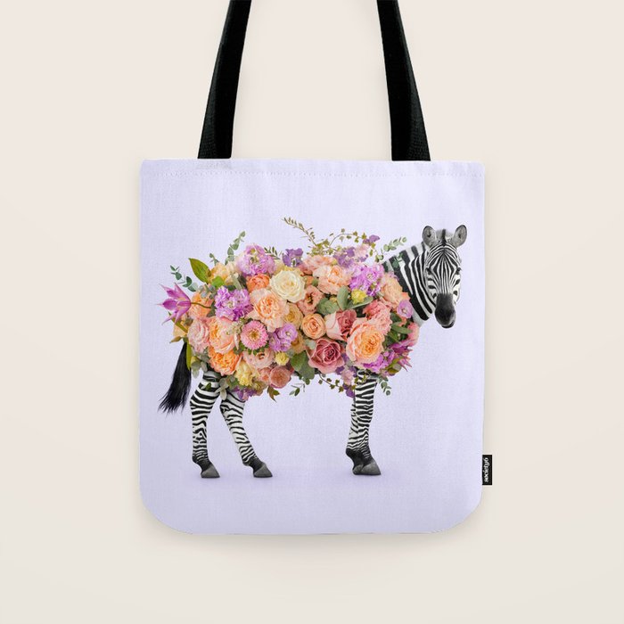 FLORAL ZEBRA Tote Bag Gallery Image 1
