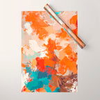 Pleasure, Abstract Painting Summer, Positivity Modern Bohemian Pop of Color Bright Good Vibes Wrapping Paper Gallery Image 1