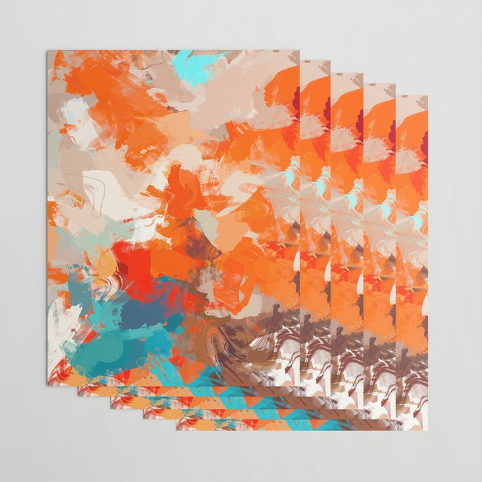 Pleasure, Abstract Painting Summer, Positivity Modern Bohemian Pop of Color Bright Good Vibes Wrapping Paper Gallery Image 3