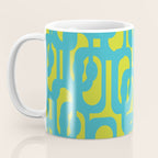 Mid Century Modern Loops Turquoise and Lime Green Pattern Coffee Mug Gallery Image 3