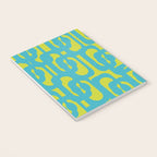 Mid Century Modern Loops Turquoise and Lime Green Pattern Notebook Gallery Image 3
