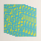 Mid Century Modern Loops Turquoise and Lime Green Pattern Wrapping Paper Gallery Image 3