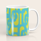 Mid Century Modern Loops Turquoise and Lime Green Pattern Coffee Mug Gallery Image 1