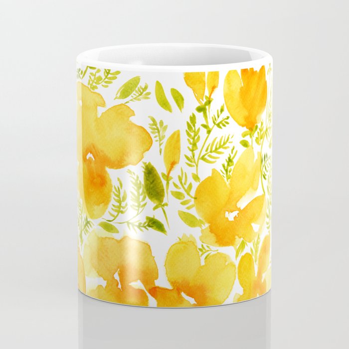 Watercolor California poppies (Quad set, #2) Coffee Mug Gallery Image 4