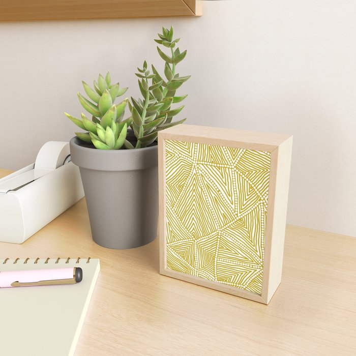 Authentic Aboriginal Art - The Fields (Mustard2) Mini Art Print Gallery Image 2