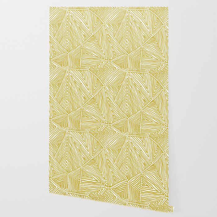 Authentic Aboriginal Art - The Fields (Mustard2) Wallpaper Gallery Image 2