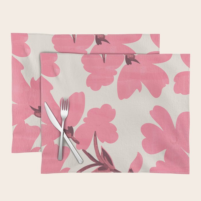 Soft Pink Flowers Placemat Gallery Image 1