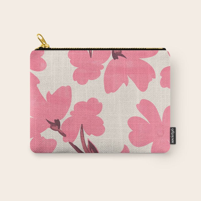 Soft Pink Flowers Carry All Pouch Gallery Image 1