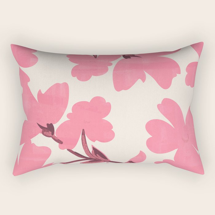 Soft Pink Flowers Rectangular Pillow Gallery Image 1