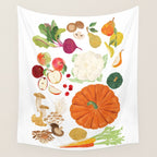 Autumn Fruits & Vegetables Wall Tapestry Gallery Image 4