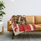 Pizza Time Retro Illustration Throw Blanket Gallery Image 1